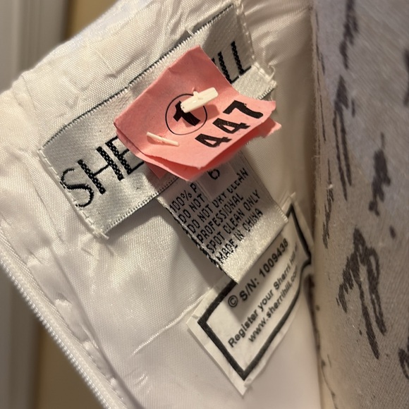 Sherri Hill Satin Spaghetti Straps Zipper back Built-in Bra Embellished Dress - Picture 4 of 13